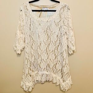 3/4 Sleeve Lace Detail Tunic